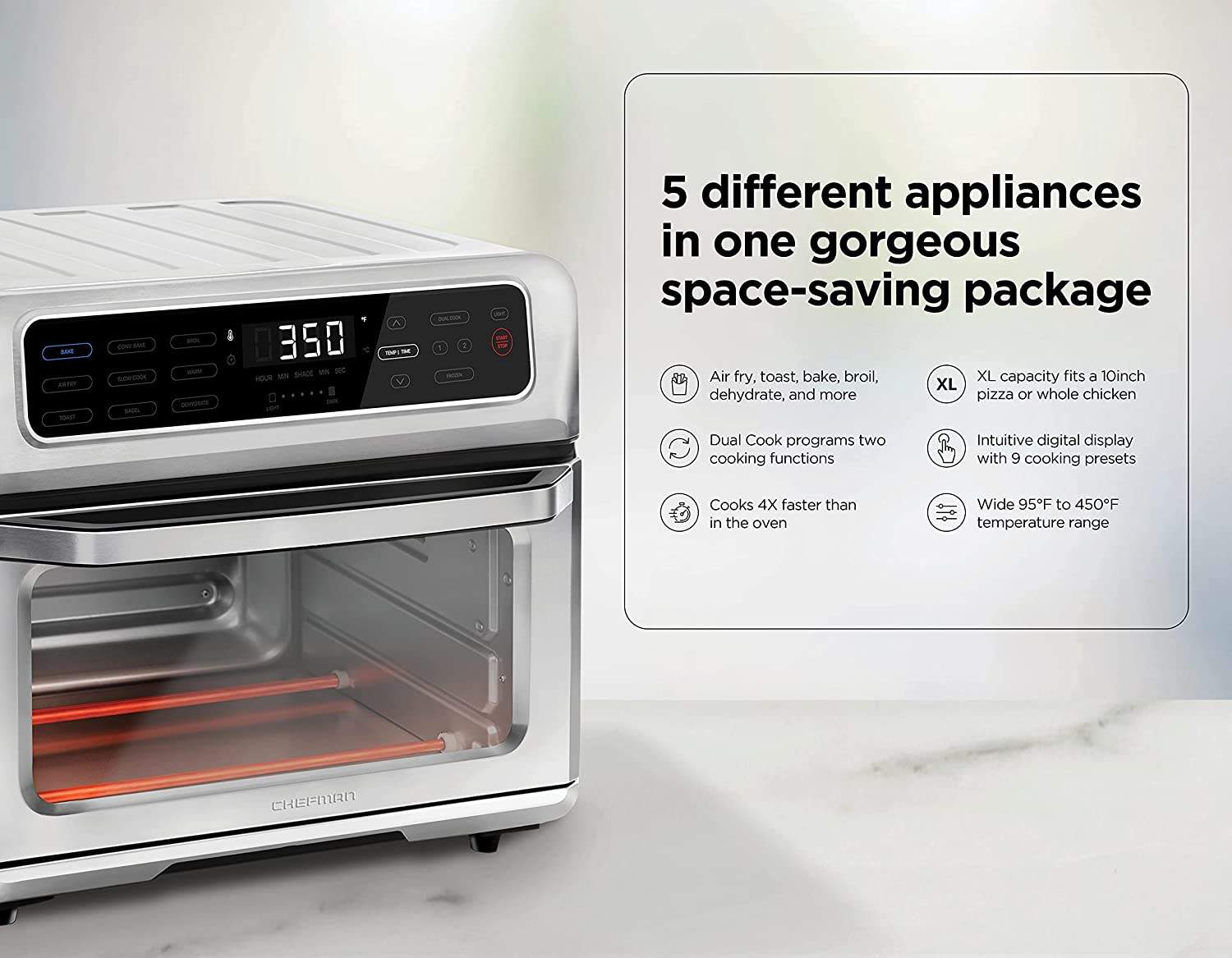Horno Freidora de Aire, Toast-Air® , 20L – ChefmanMexico